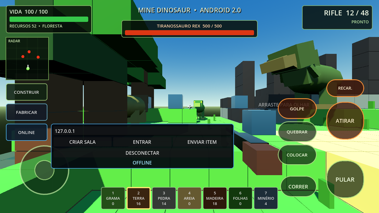 Menu de multiplayer em rede local